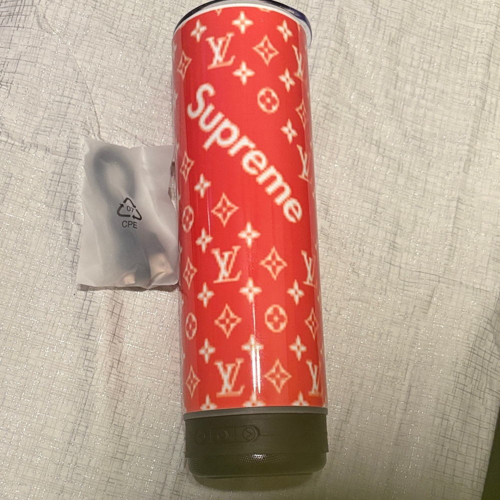 Custom Made Supreme x Louis Vuitton Red Logo Bluetooth Tumbler